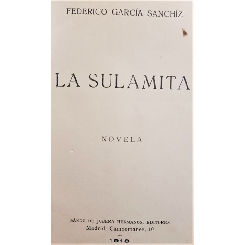La Sulamita. Novela.