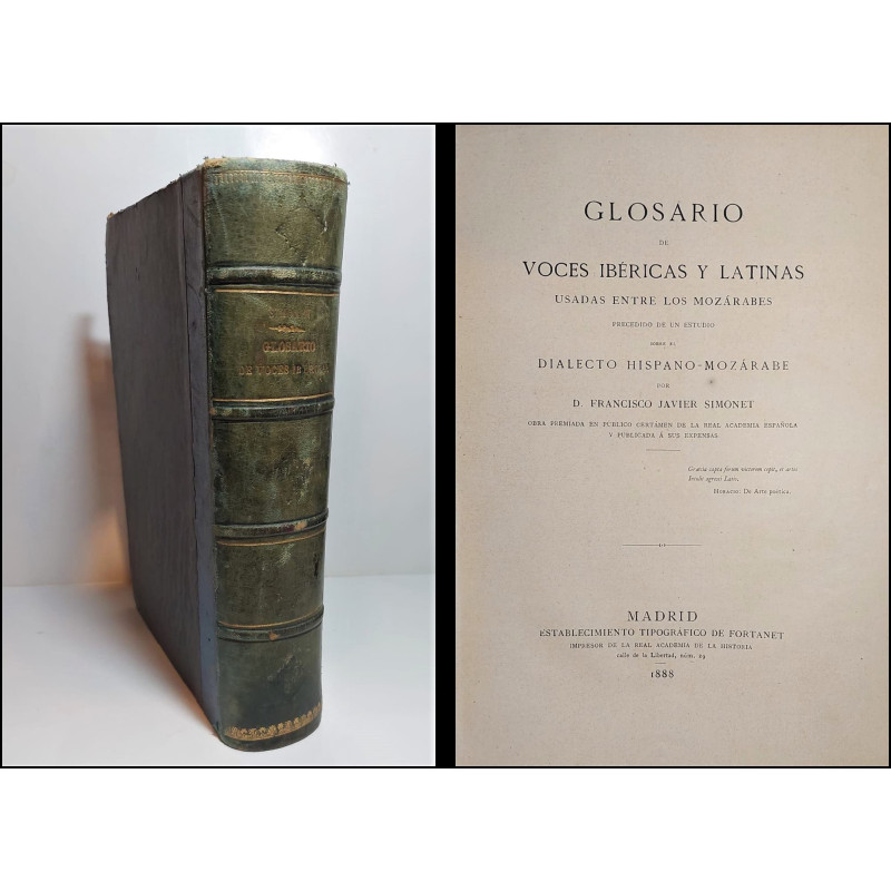 Glosario de voces ibéricas y latinas usadas entre los mozárabes. Precedido de un estudio sobre el dialecto hispano-mozárabe.