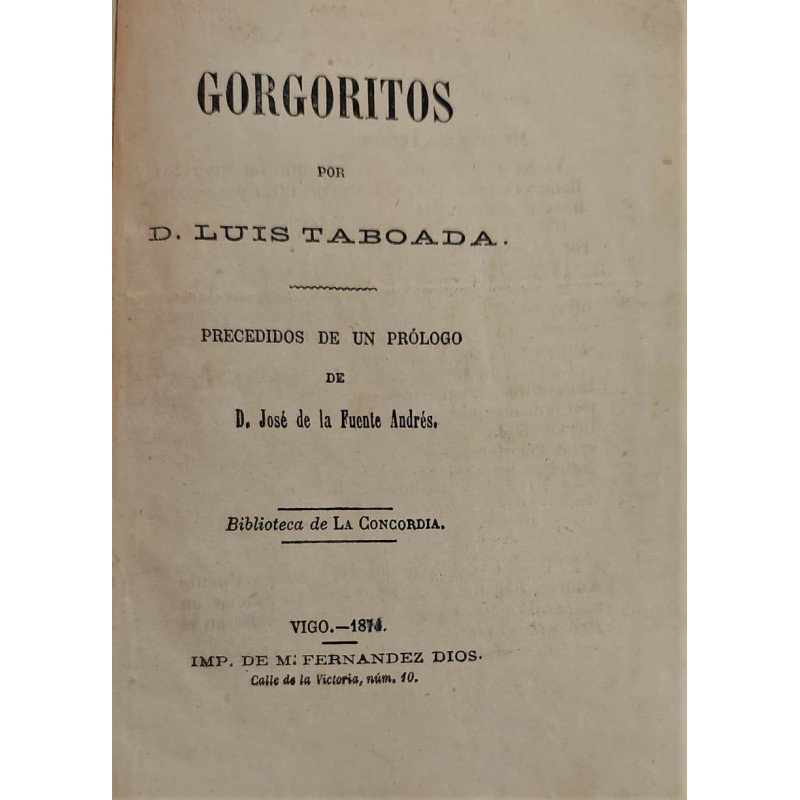 Gorgoritos. Precedidos de un prólogo de D. José de la Fuente Andrés.