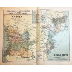 Posesiones portuguesas. 2ª hoja: Angola y Moçambique.