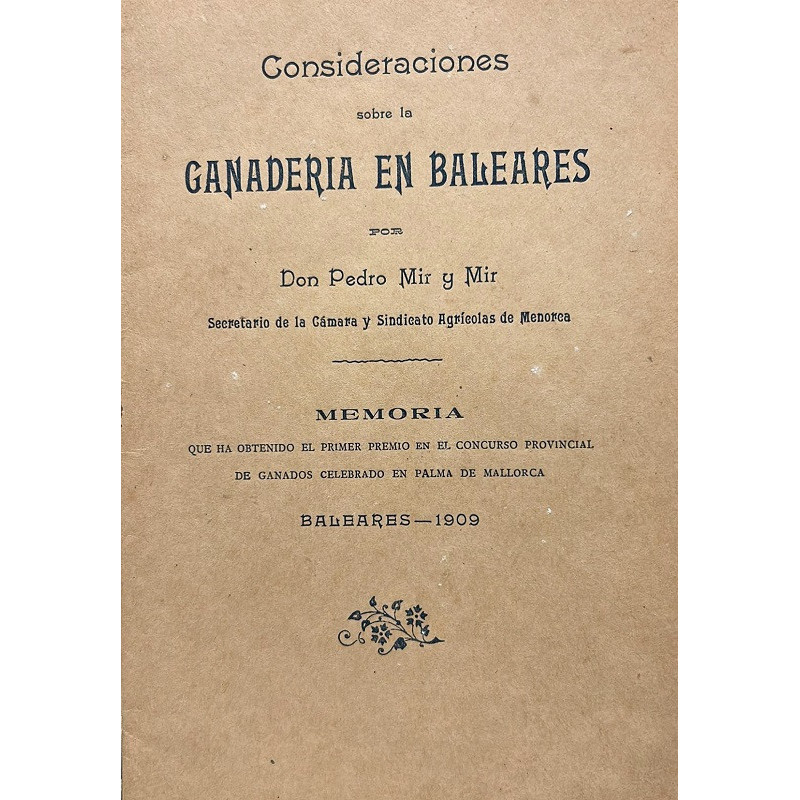 Consideraciones sobre la ganadería en Baleares.