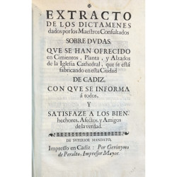 EXTRACTO  de los dictámenes dados por los Maestros Consultados sobre dudas, que se han ofrecido en Cimientos, Planta, y Alzados