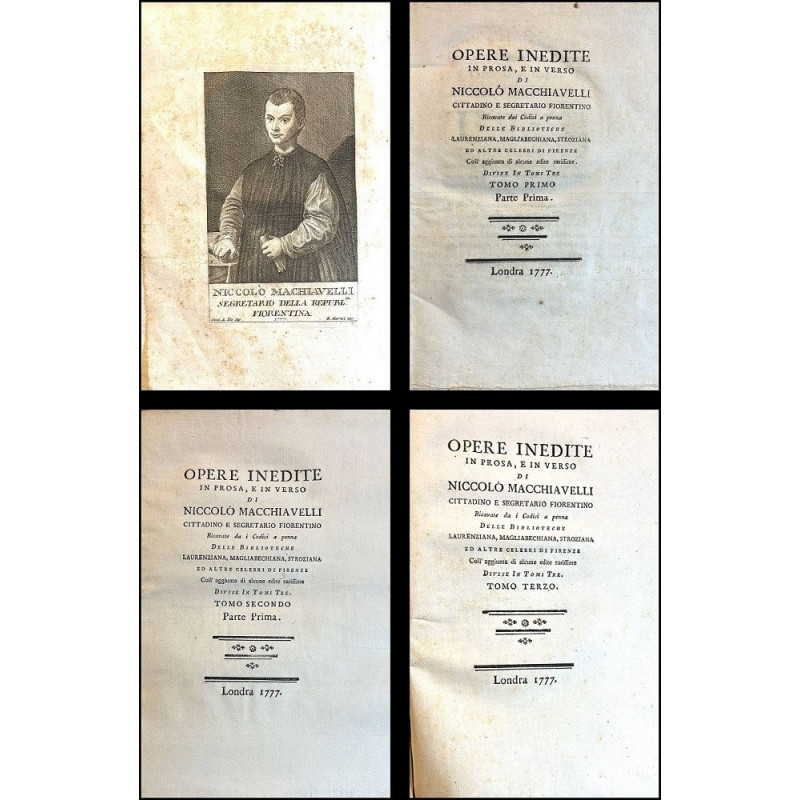 Obras inéditas de Maquiavelo. Edición italiana. 1777 Obras inéditas de Maquiavelo. Edición italiana. 1777