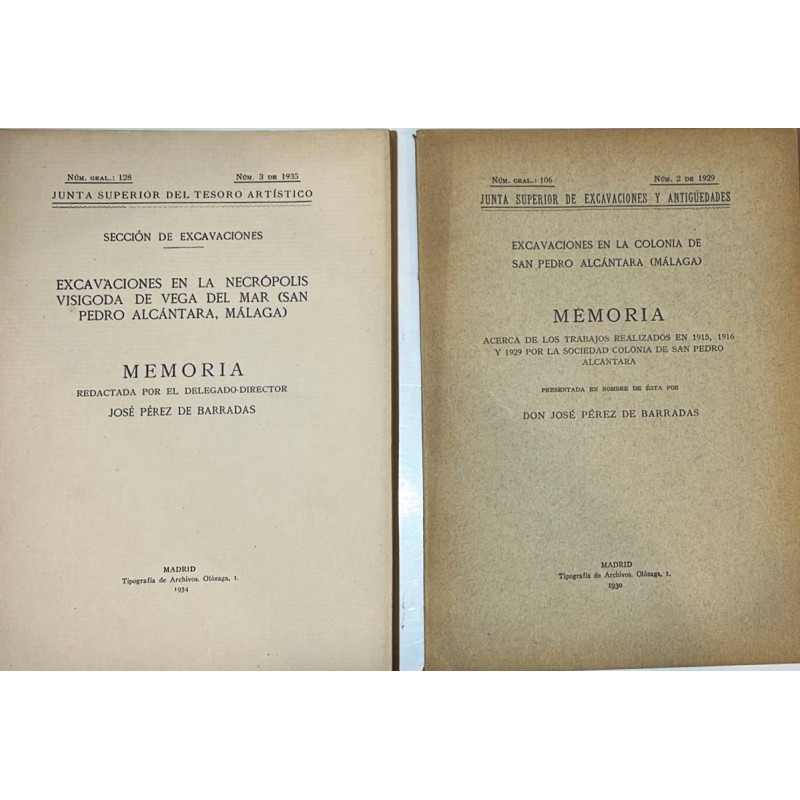 Excavaciones en la necrópolis visigoda de Vega del Mar (San Pedro Alcántara, Málaga). 1930 - 1934 Excavaciones en la necrópolis visigoda de Vega del Mar (San Pedro Alcántara, Málaga). 1930 - 1934