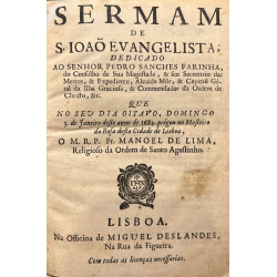 Sermam de S. Ioao Evangelista dedicado ao Senhor Pedro Sanches Farinha,