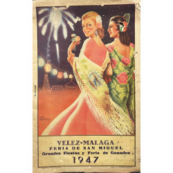 Velez Málaga. Feria de San Miguel. Grandes fiestas y feria de ganados. 1947.