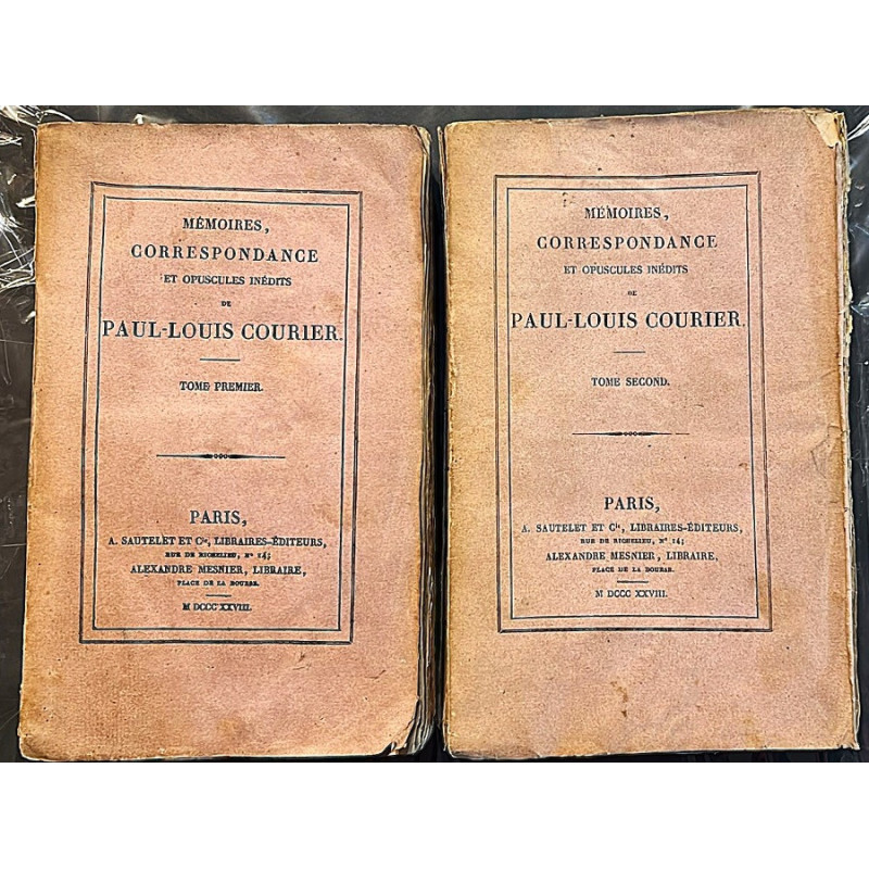 COURIER. Mémoires, correspondance et opuscules inédits. 1828.