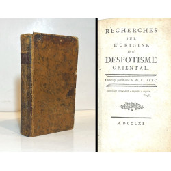 Recherches sur l'origine du despotisme oriental. 1761