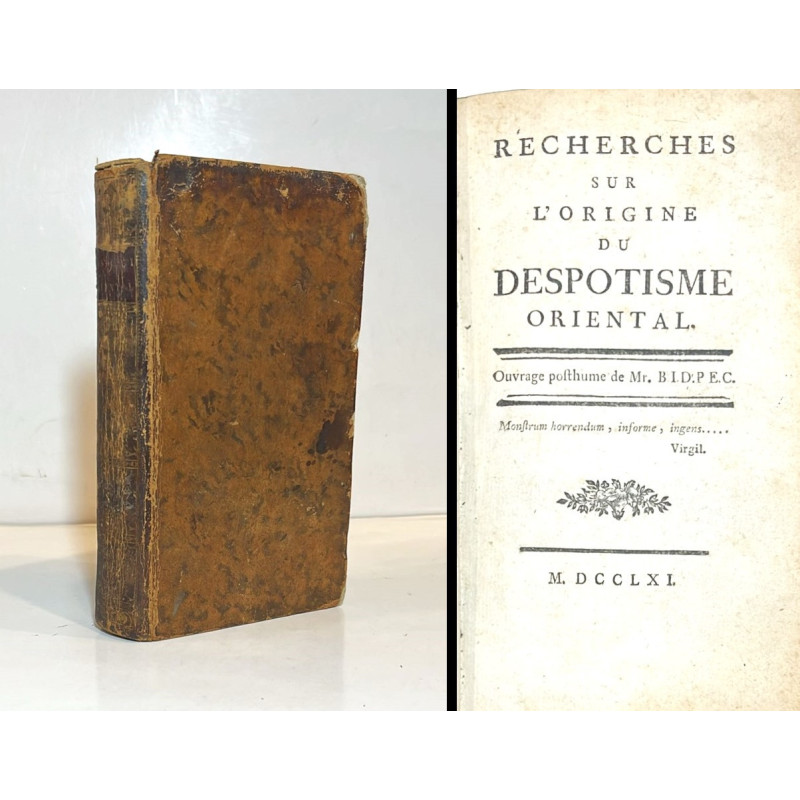 Recherches sur l'origine du despotisme oriental. 1761 Recherches sur l'origine du despotisme oriental. 1761