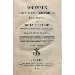 Nouveaux principes d'économie politique, ou de la richesse dans ses rapports avec la population.