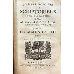 De Scriptoribus graecis & latinis, 1700