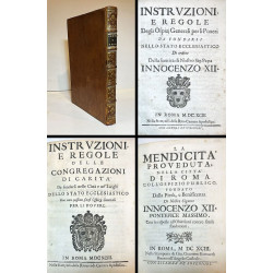INSTRUZIONI e reglole degli Ospizi per Poveri / INSTRUZIONI, e regole Congregazioni di Caritá  /  LA MENDICITÁ proveduta