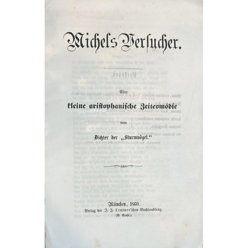 Eleine aristophanische zeiteomödie vom dichter der "Sturmvögel" 1860