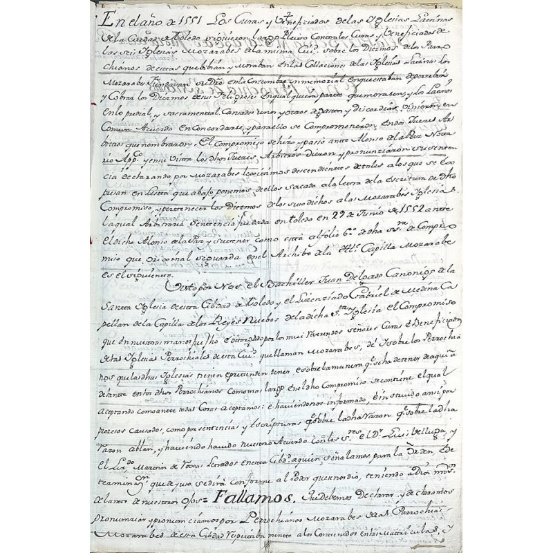 MOZÁRABES de Toledo. Pleito de 1775 (Copia manuscrita del siglo XVIII). MOZÁRABES de Toledo. Pleito de 1775 (Copia manuscrita del siglo XVIII).