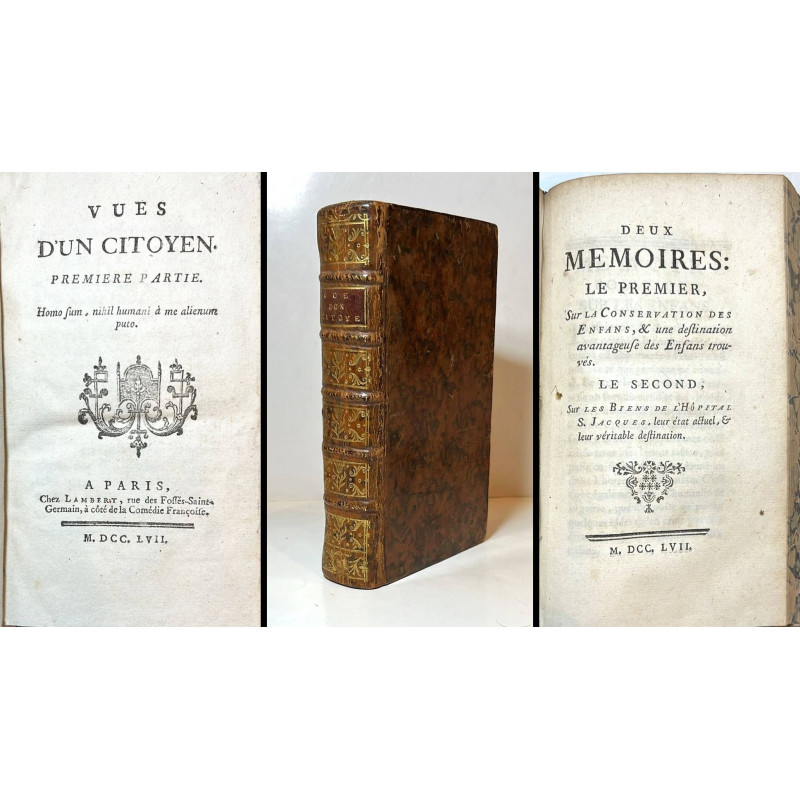 Vues d'un citoyen. 1757, 2 partes en un volumen. Vues d'un citoyen. 1757, 2 partes en un volumen.