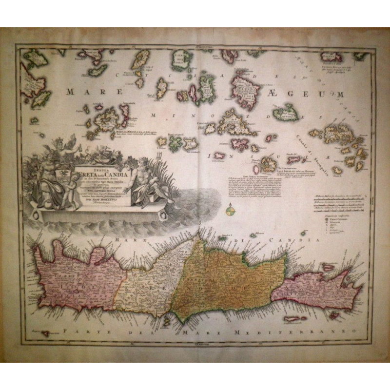Insula Creta hodie Candia in sua IV Territoria  divisa cum adjacentibus Aegei Maris Insulis ac praesertim nuperrime ex abysso pe