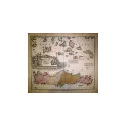 Insula Creta hodie Candia in sua IV Territoria  divisa cum adjacentibus Aegei Maris Insulis ac praesertim nuperrime ex abysso pe