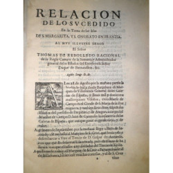RELACIÓN de lo sucedido en la Toma de las Islas de S. Margarita y S. Onorato en Franzia, al Muy Ilustre Señor Thomas de Rebolled