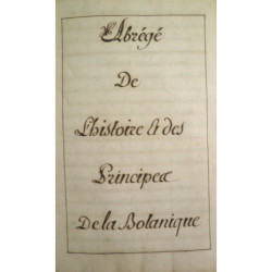 Agrégé de l’histoire et des principes de la Botanique. /-/ Arithmetique.
