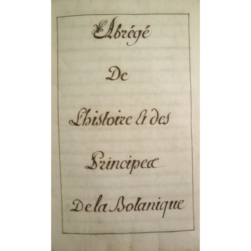 Agrégé de l’histoire et des principes de la Botanique. /-/ Arithmetique.
