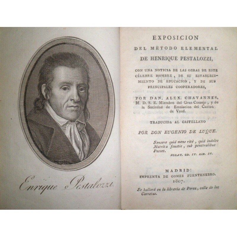 Exposición del método elemental de Henrique Pestalozzi, con una noticia de las obras de este célebre hombre, de su establecimien
