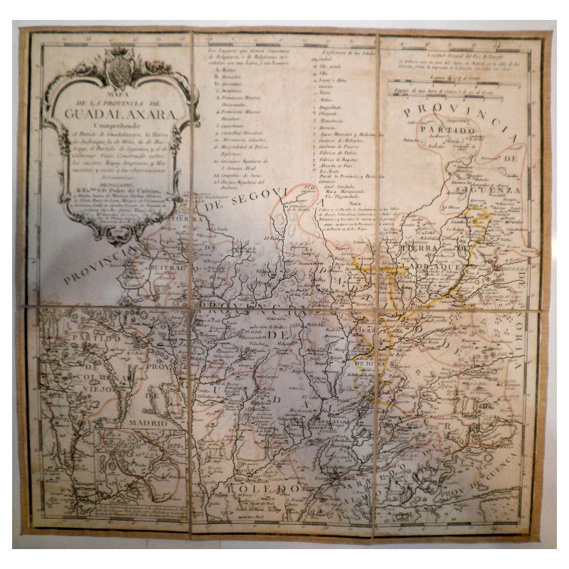 Mapa de la Provincia de Guadalaxara, comprehende el Partido de Guadalaxara, la Tierra de Jadraque, la de Hita, la de Buitrago, e