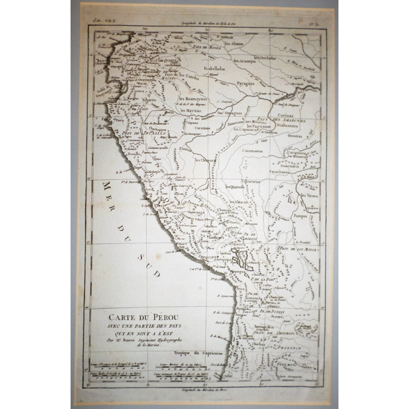 Carte du Pérou avec une partie des pays qui en sont a l'Est.