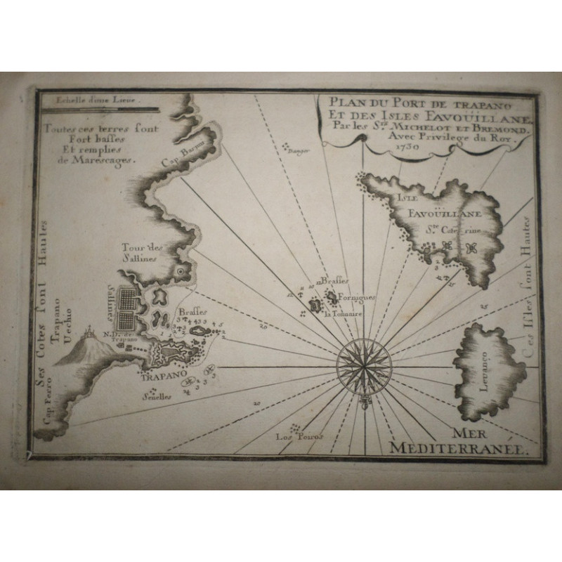 Plan du Port de Trapano et des Isles Favoüillane.