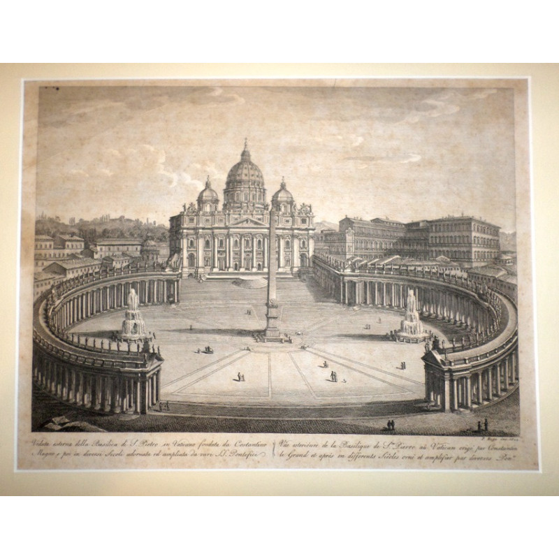 VEDUTA esterna della Basilica di S. Pietro in Vaticano fondata da Constantino Magno e poi in diversi secoli adornata ed ampliata