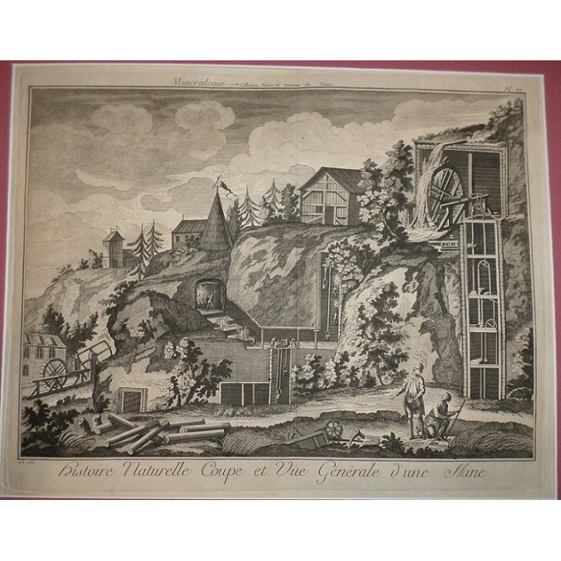 HISTOIRE Naturelle Coupe et Vue Générale d'une Mine.