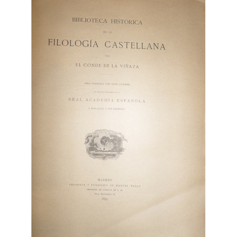 Biblioteca Histórica de la Filología Castellana.
