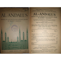 AL-ANDALUS. Revista de las Escuelas de Estudios Árabes de Madrid y Granada, Volumen V. Fascículo 1. Madrid-Granada 1940.