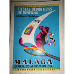FIESTAS Deportivas de Invierno. Málaga. 15 de Enero al 15 de Febrero 1962. Programa Oficial.
