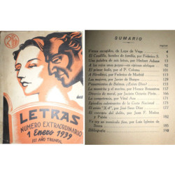 LETRAS. Revista Literaria Popular. Número extraordinario. 1 Enero 1939. III Año triunfal.