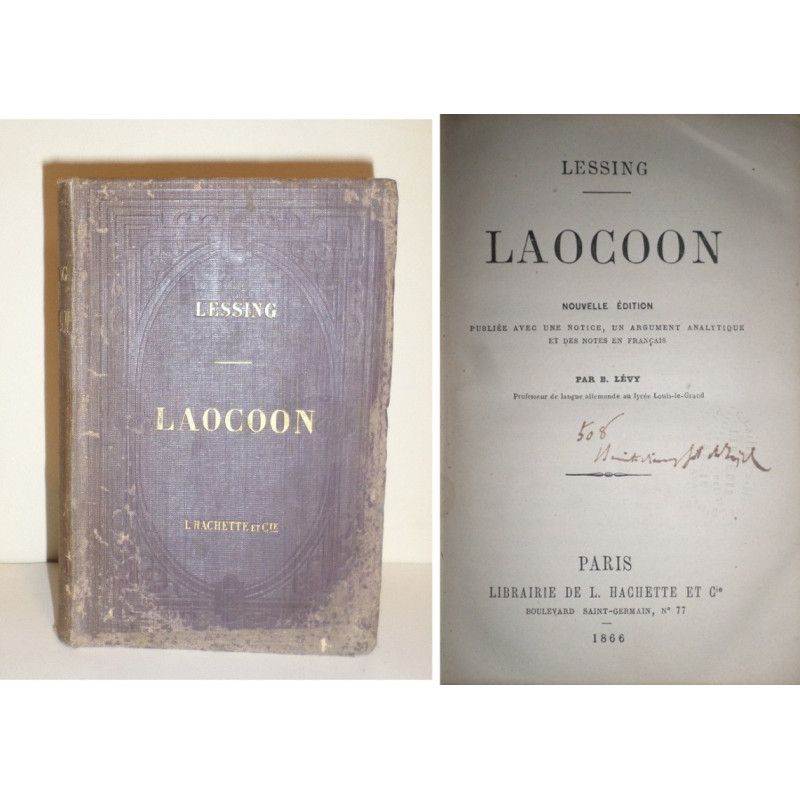Laocoon. Nouvelle édition publiée avec une notice, un argument analytique et des notes en français por B. Lévy.