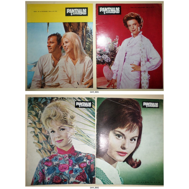PANTALLAS y escenarios. Revista mensual de Cinematografía y Teatro. Números 42 a 45. Noviembre de 1964 a Febrero de 1965.