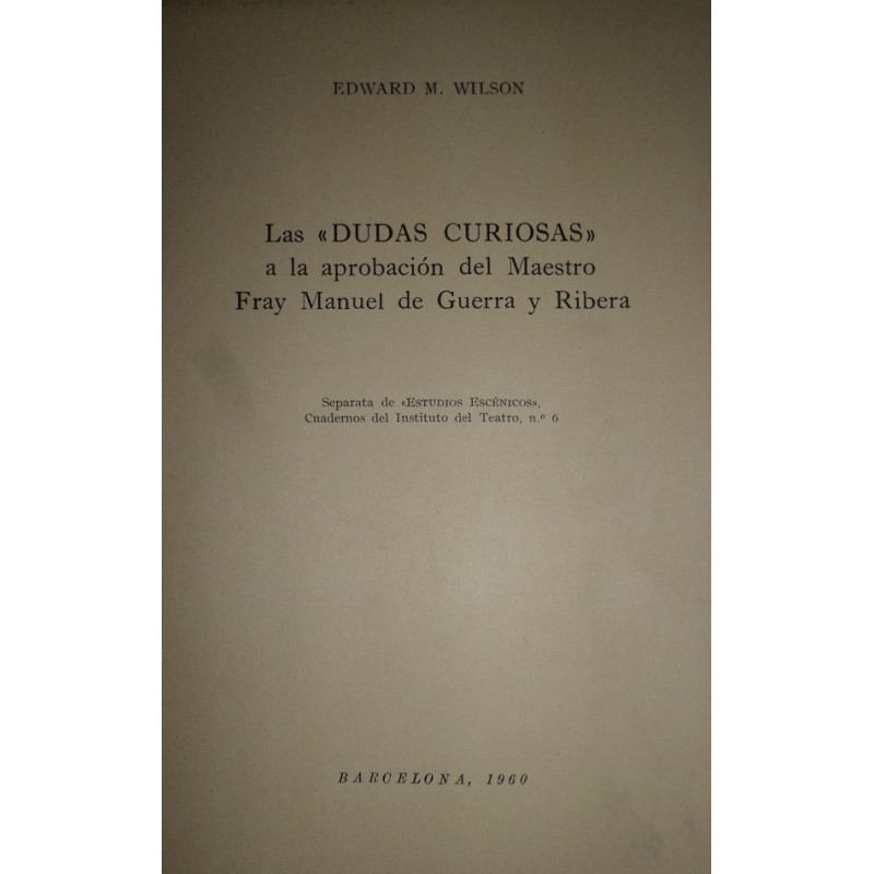 Las Dudas curiosas a la aprobación del Maestro Manuel de Guerra y Rivera.