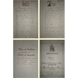 [LOS ORÍGENES DEL TEATRO CERVANTES DE MÁLAGA]: Importante colección de documentos originales manuscritos sobre el teatro Cervant