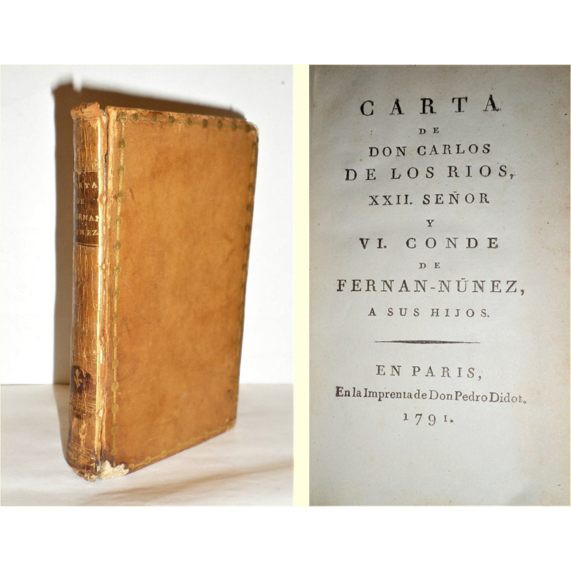 Carta de Don Carlos de los Ríos, XXII Señor y VI Conde de Fernán-Núñez, a sus hijos.