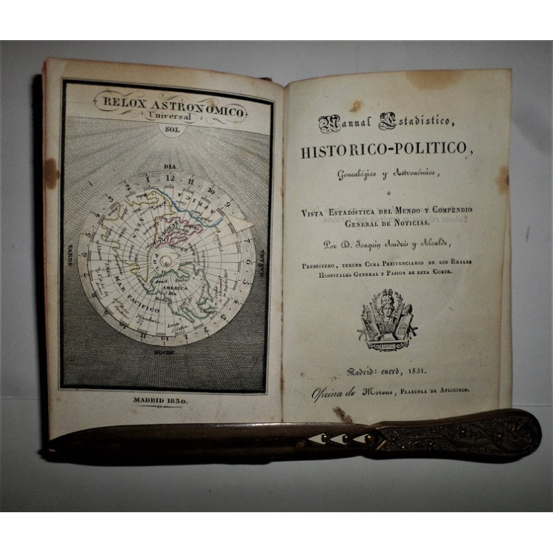 Manual Estadístico Histórico-Político, Genealógico y Astronómico, o vista estadística del Mundo y compendio general de noticias.