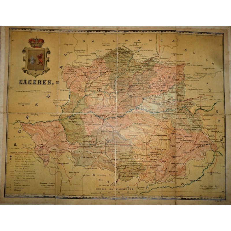 Mapa de la Provincia de Cáceres. Colección de Cartas-Corográficas de las provincias españolas…