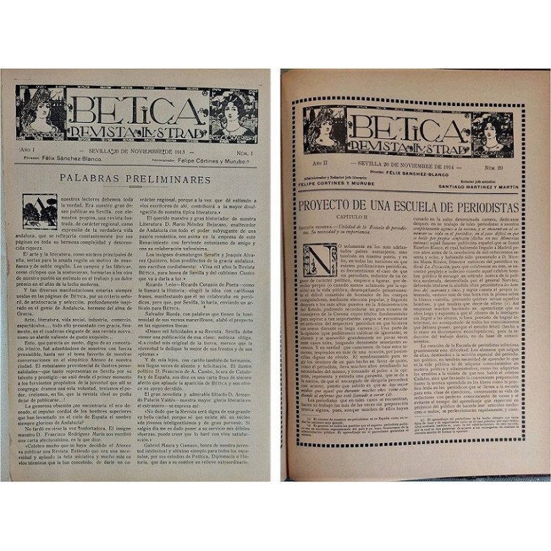 BÉTICA. Revista ilustrada. Números 1, de 20 de Noviembre de 1913 a Número 20, de 20 de Noviembre de 1914.
