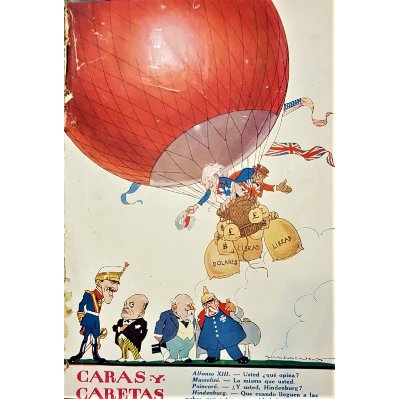 CARAS y caretas. Año XXXII, Buenos Aires 16 de febrero de 1929, N.º 1585. Fundado por José S. Álvarez.