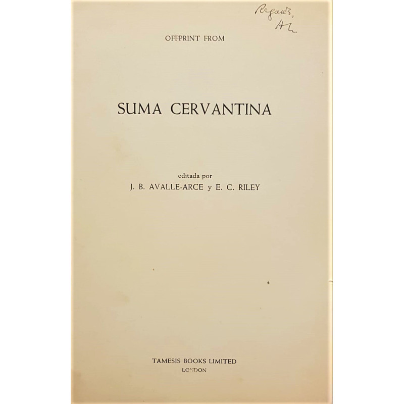 Cervantes, el quijotismo y la posteridad. (Separata). Suma cervantina.