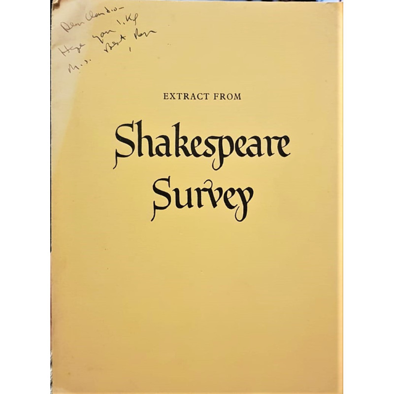 Extract from Shakespeare Survey. (Separata).