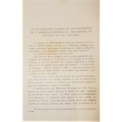Le dictionnaire basque et les rudiments du P. Dominique Bidégaray, franciscain du couvent de Pau. (1675-1679).