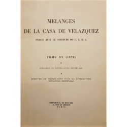 Melanges de la casa de velázquez. Publique avec le concours C. N. R. S. Tome XV (1979).