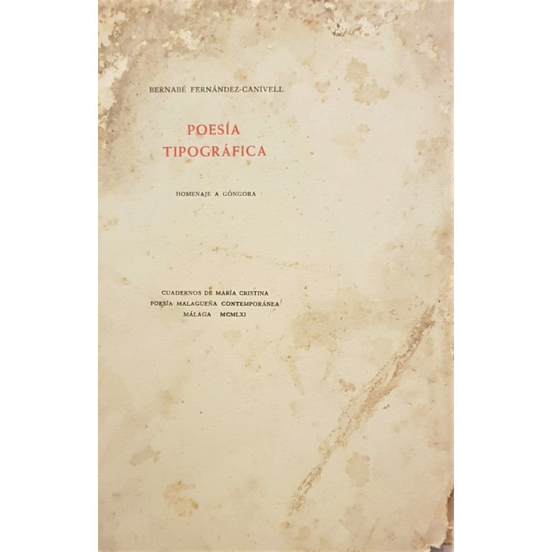 Poesía tipográfica. Homenaje a Góngora.