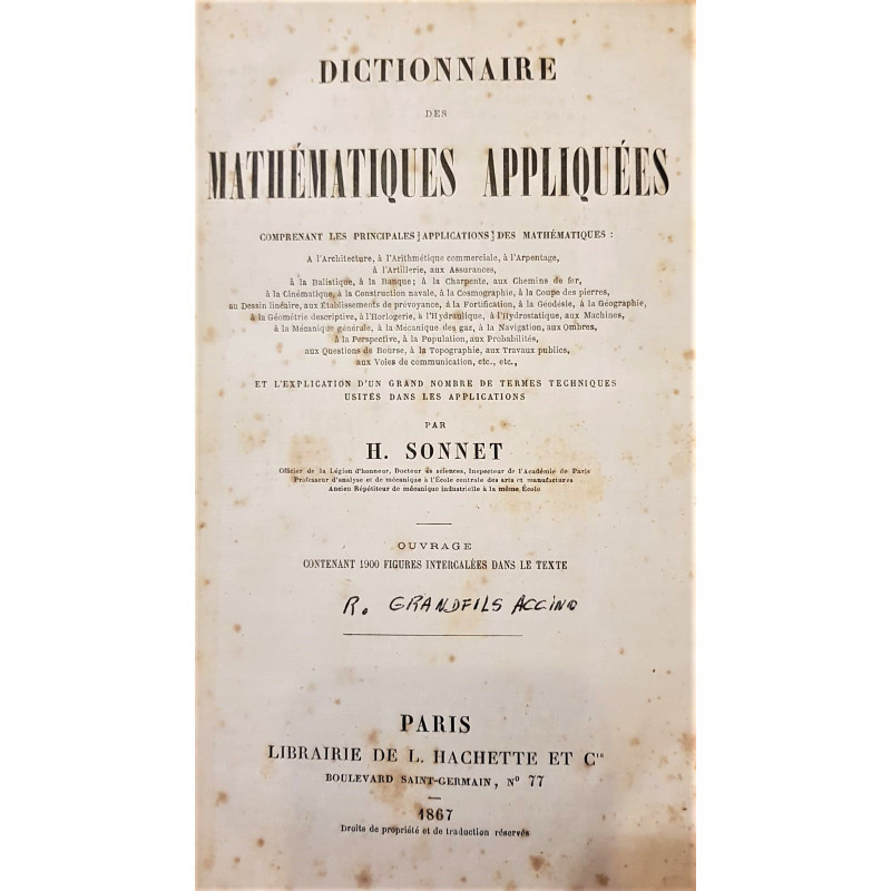 Dictionnaire des mathématiques apliquées.