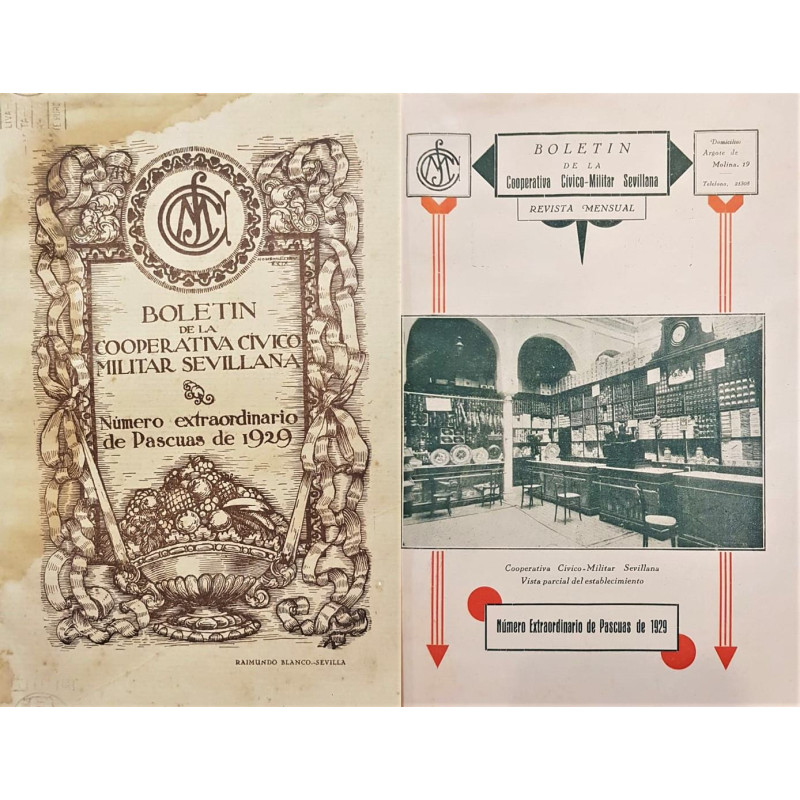 BOLETÍN de la cooperativa cívico-militar sevillana. Número extraordinario de Pascuas de 1929.
